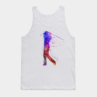 man golfer swing silhouette Tank Top